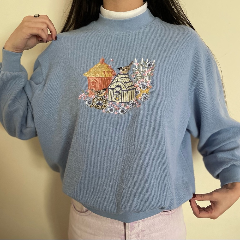 Vintage Bon Worth Bird Lovers Sweatshirt Medium